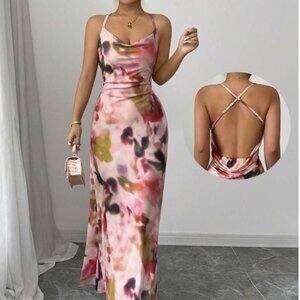 Elenzga Floral Print Long Dress